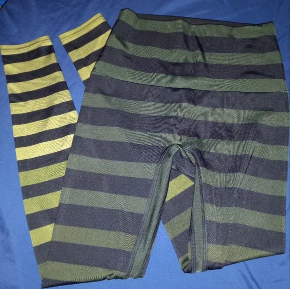 Maranda Stripe Sneaker Length Legging, Green Ombre 🪞